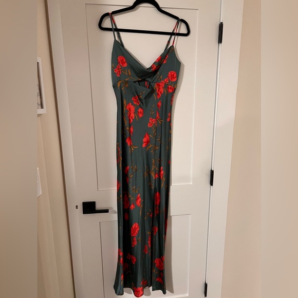 Satin Floral Dress - Picture 1 of 3
